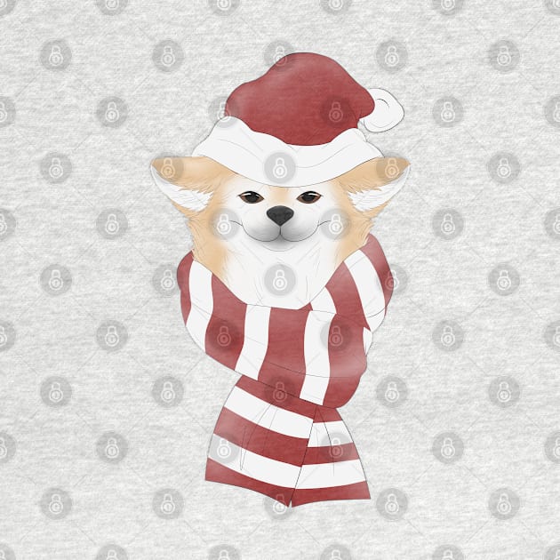 Shiba Akita Dog Christmas X-Mas by Fennekfuchs